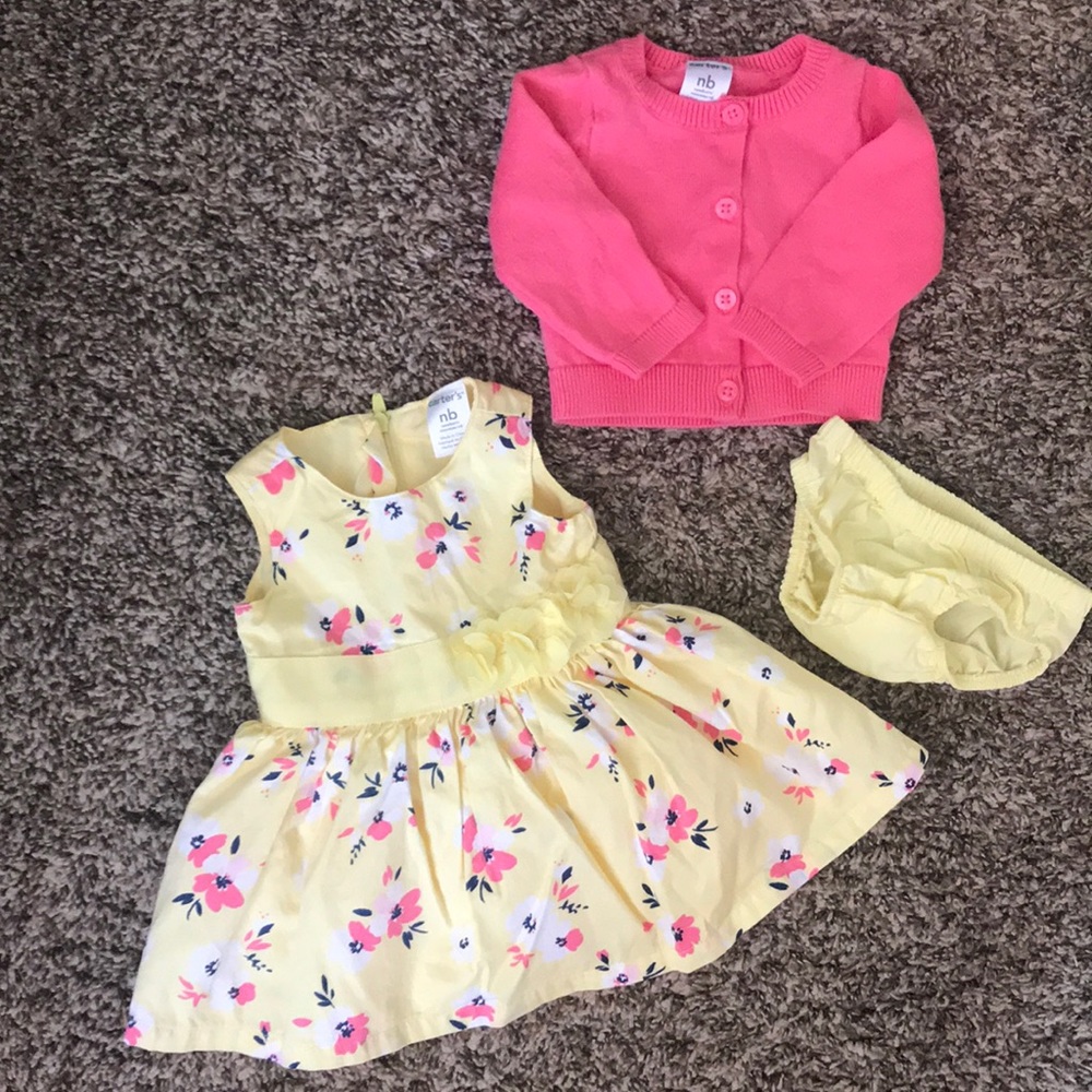 Carter’s newborn dress with sweater
